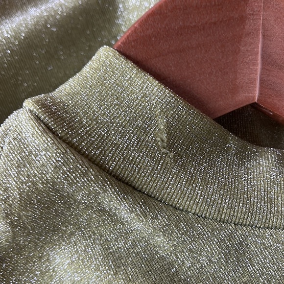 Pull&Bear one sleeve lime green shimmery dress - Picture 5 of 8